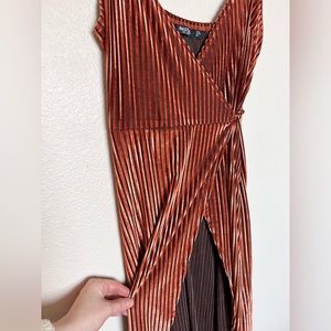 Copper maxi wrap dress - Nasty Gal high low wrap dress metallic